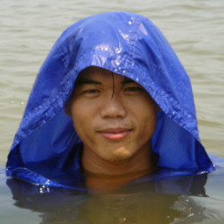 anorak blue lake hood sun protection